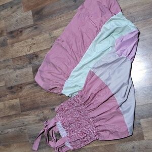 Multicolored Striped Smocked Tie-Shoulder Maxi Dress Size Large